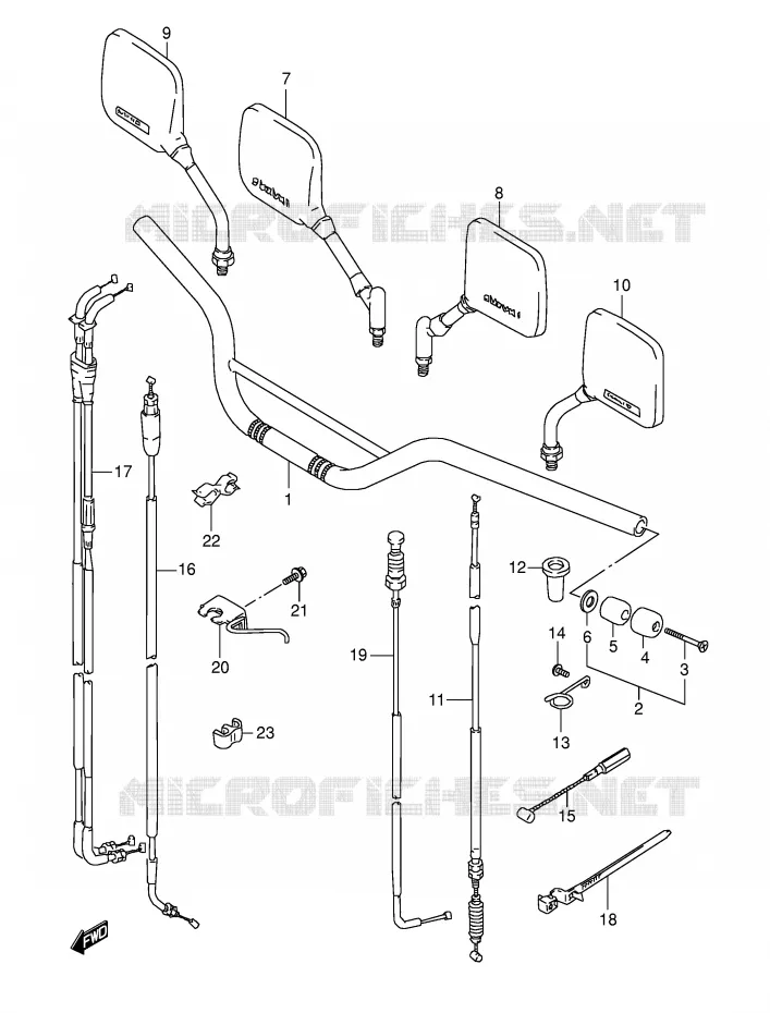GUIDON (MODELE M/N/P/R) Suzuki MOTO 800 DR 1992  DR800SN(E4)