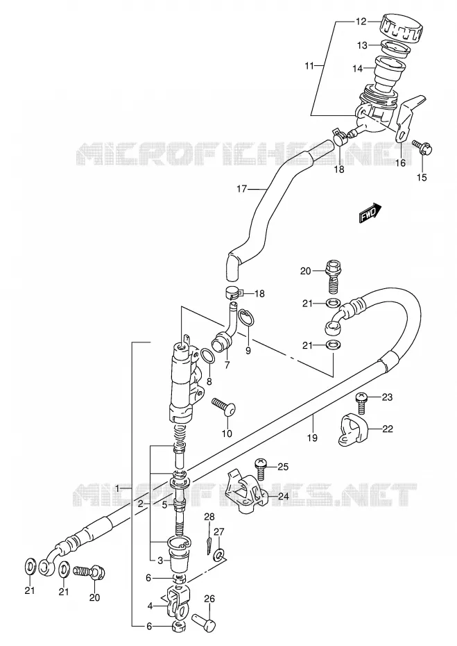 MAITRE CYLINDRE ARRIERE Suzuki MOTO 250 DR 1992  DR250SN(E24)