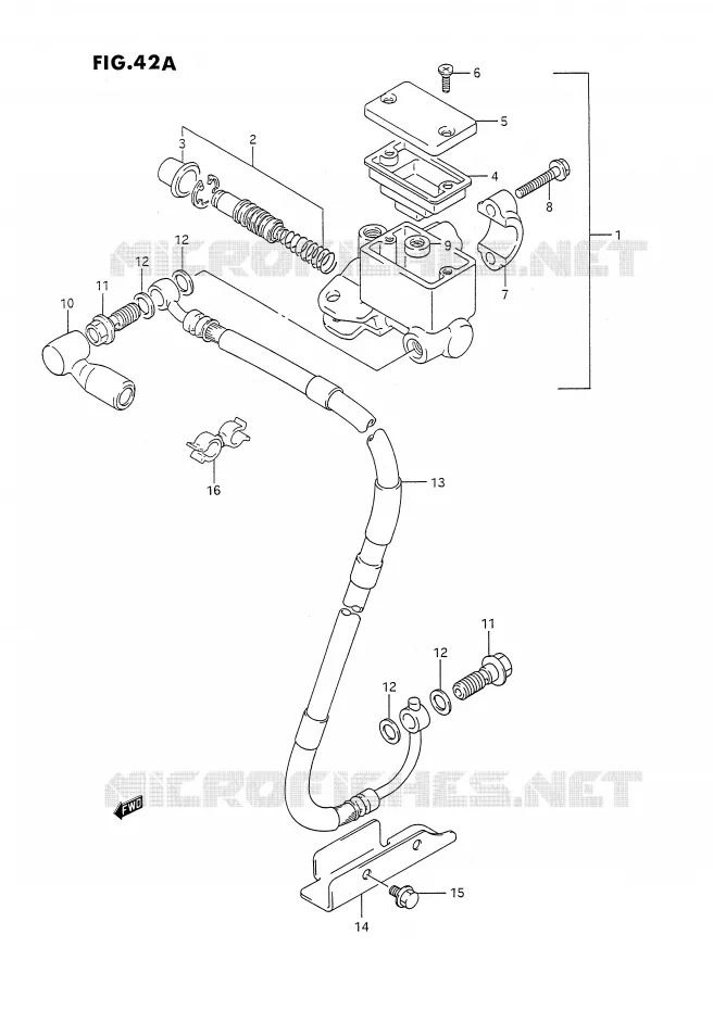 MAITRE CYLINDRE AVANT (DR350SHN/SHP/SHR) Suzuki MOTO 350 DR 1993  DR350SUP(E2)