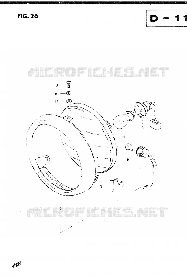 PHARE (E24) Suzuki MOTO 250 DR 1983  DR250SD(E1)