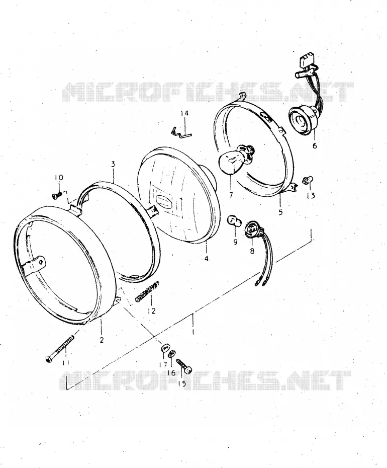 PHARE (MODELE D E2) Suzuki MOTO 500 DR 1984  DR500SE(E1)