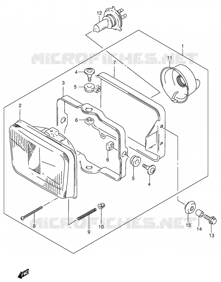 PHARE (MODELE K1 E24) Suzuki MOTO 650 DR 2004  DR650SEK4(E4)