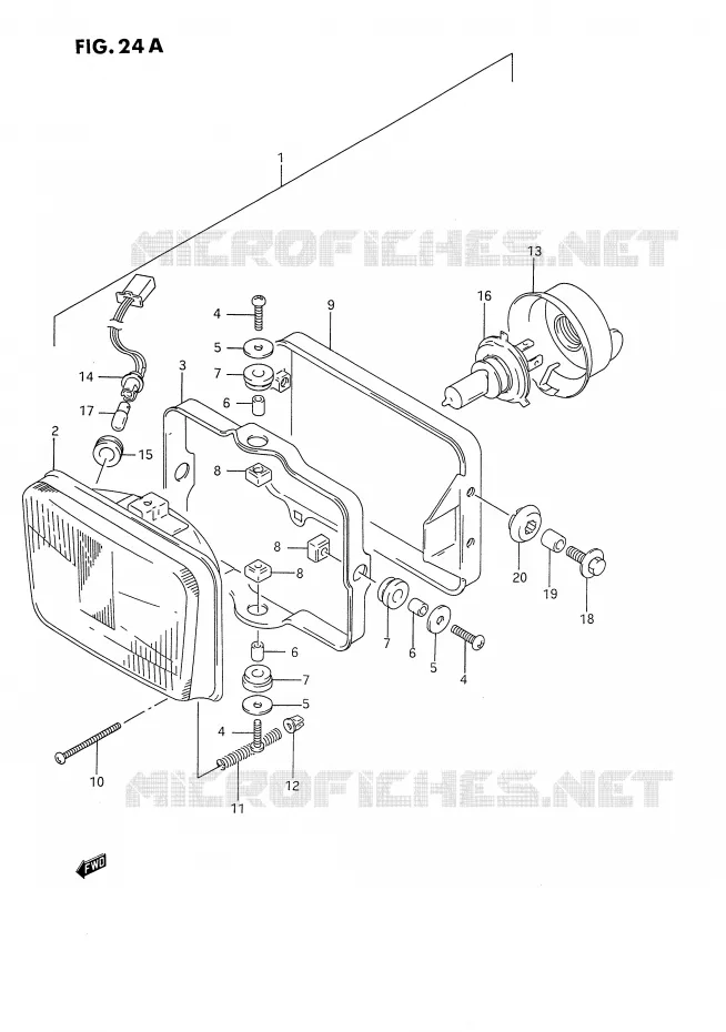 PHARE (MODELE R) Suzuki MOTO 650 DR 1993  DR650RP(E4)