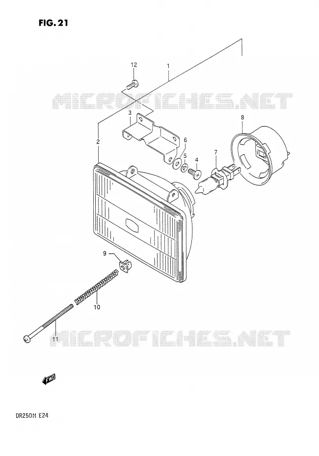 PHARE Suzuki MOTO 250 DR 1991  DR250M(E24)