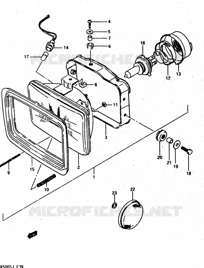 PHARE Suzuki MOTO 500 DR 1987  DR500SH(G/H/J)