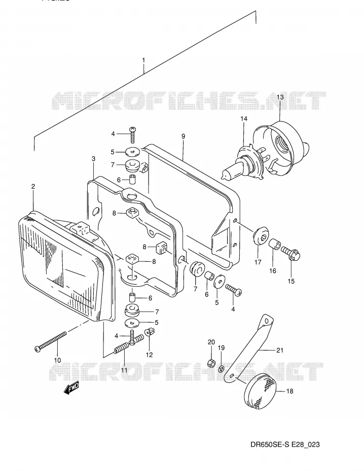 PHARE Suzuki MOTO 650 DR 1995  DR650SES(E28)