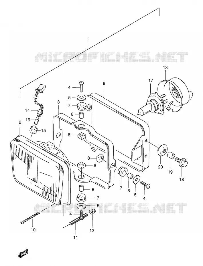 PHARE Suzuki MOTO 650 DR 1996  DR650SET(E4)