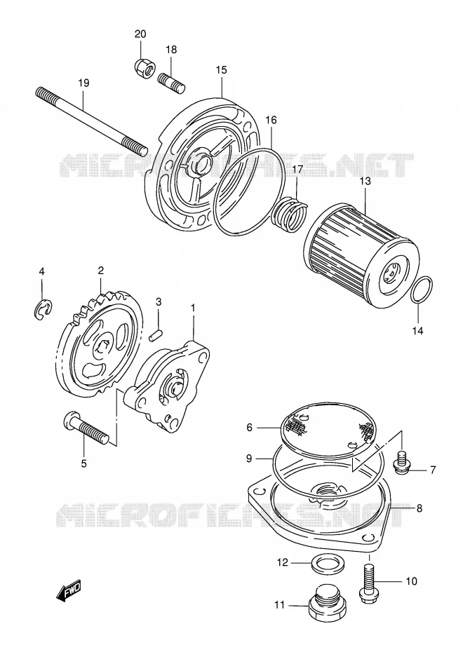 POMPE A HUILE Suzuki MOTO 125 DR 1994  DR125SER(E4)