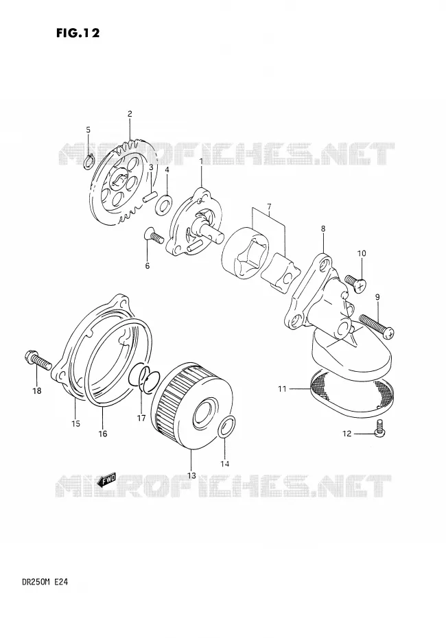 POMPE A HUILE Suzuki MOTO 250 DR 1990  DR250L(E24)