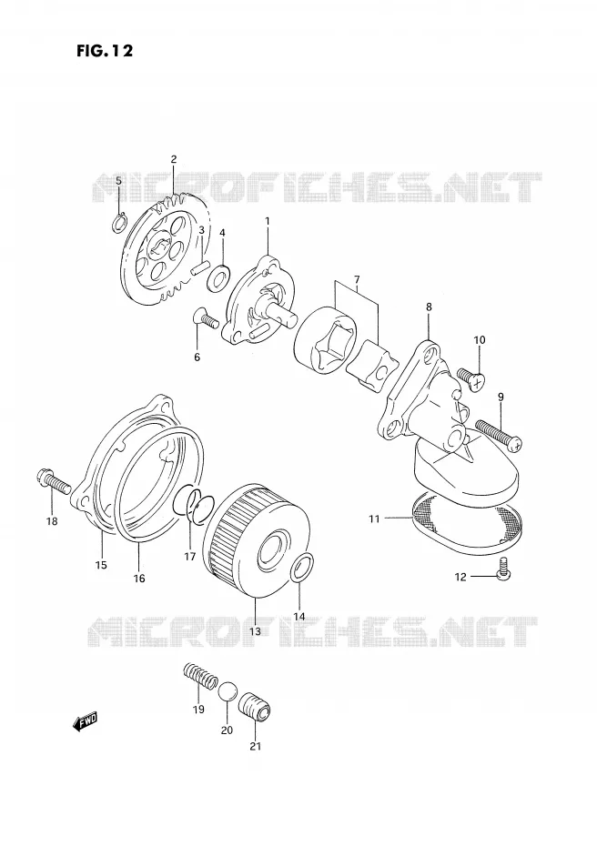 POMPE A HUILE Suzuki MOTO 350 DR 1992  DR350SN(E2)
