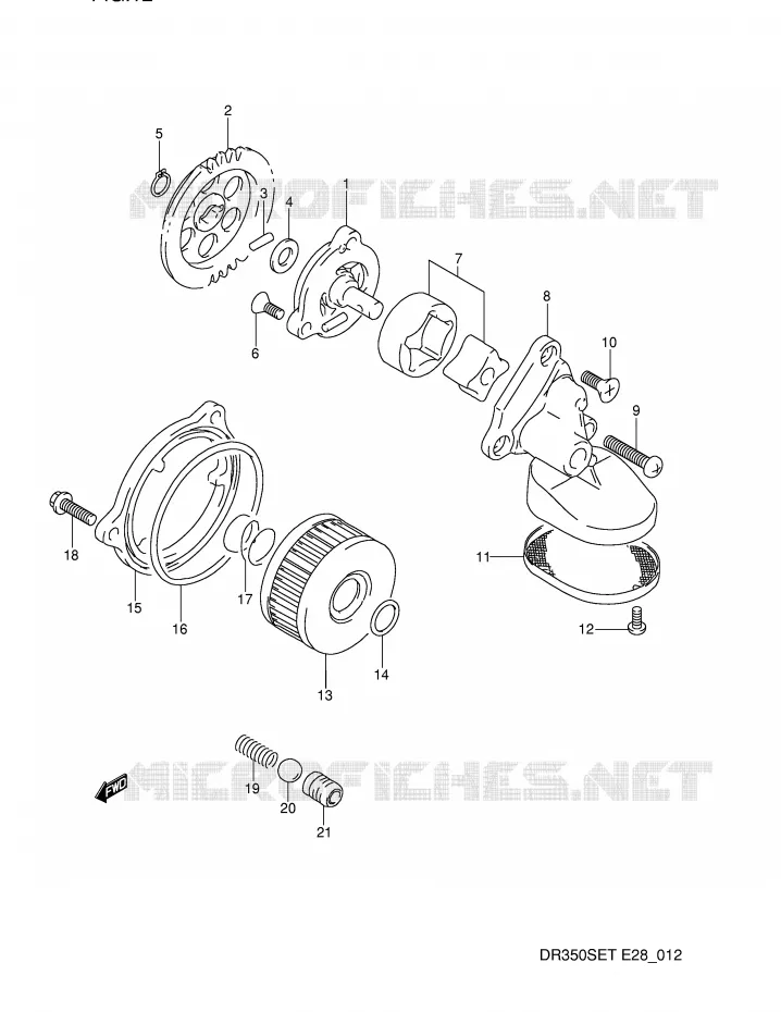 POMPE A HUILE Suzuki MOTO 350 DR 1995  DR350SES(E28)