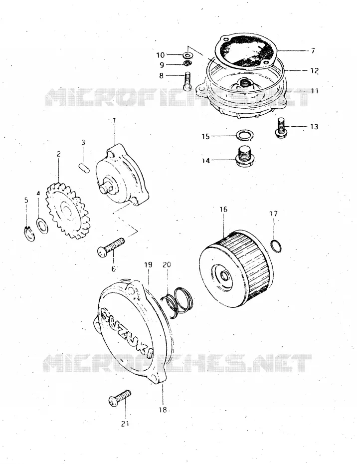 POMPE A HUILE Suzuki MOTO 500 DR 1984  DR500SE(E1)