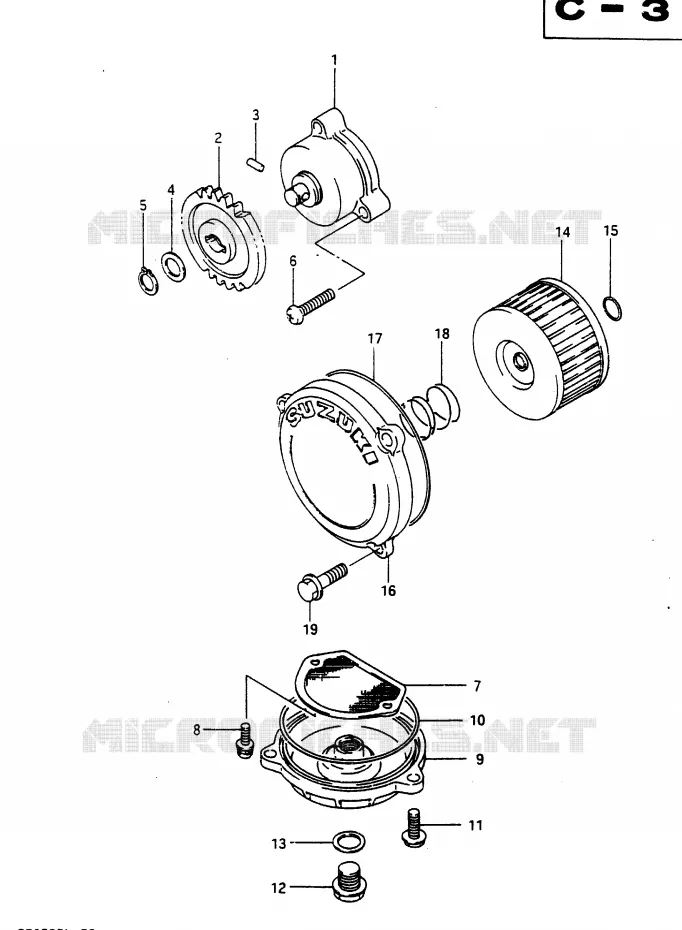 POMPE A HUILE Suzuki MOTO 650 DR 1990  DR650RUL(L)