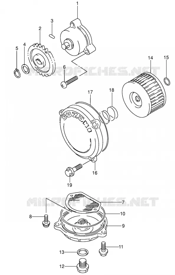 POMPE A HUILE Suzuki MOTO 650 DR 1991  DR650RSEM(E4)