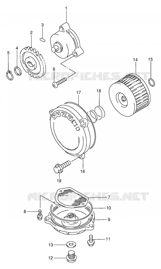 POMPE A HUILE Suzuki MOTO 650 DR 1994  DR650RER(E2)