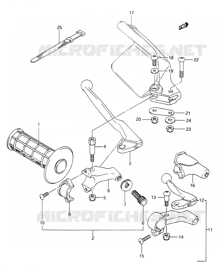 PROTEGE MAIN GAUCHE Suzuki MOTO 350 DR 1991  DR350M(E28)