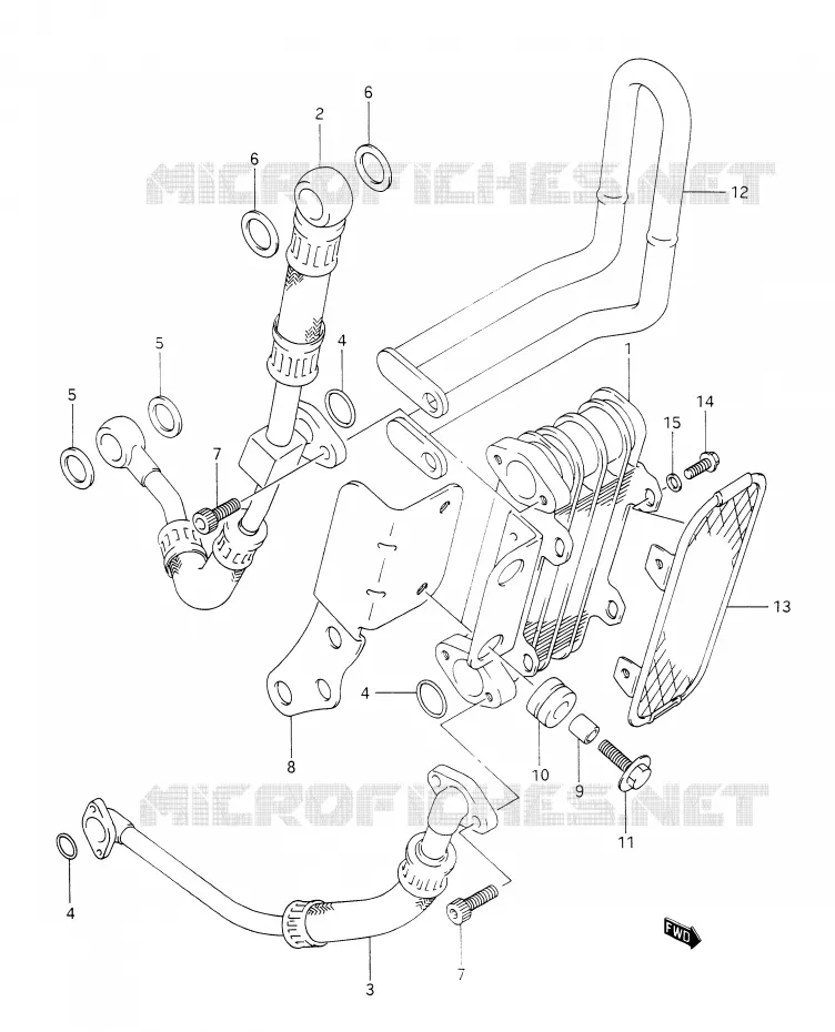 RADIATEUR D'HUILE (OPTIONNEL) Suzuki MOTO 350 DR 1991  DR350M(E28)