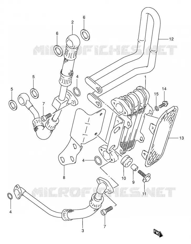 RADIATEUR D'HUILE (OPTIONNEL) Suzuki MOTO 350 DR 1996  DR350T(E1)