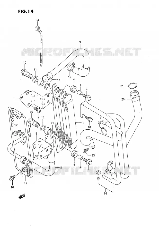 RADIATEUR D'HUILE Suzuki MOTO 650 DR 1992  DR650RN(E4)