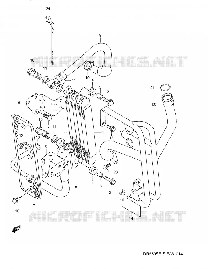 RADIATEUR D'HUILE Suzuki MOTO 650 DR 1994  DR650SER(E28)