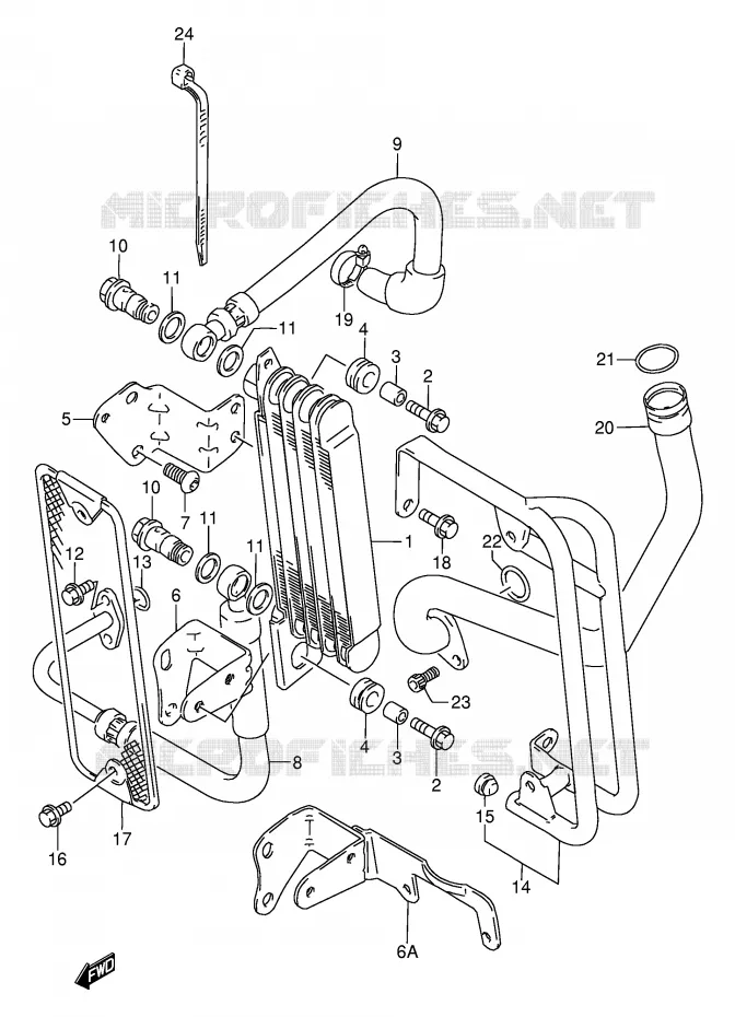RADIATEUR D'HUILE Suzuki MOTO 650 DR 1995  DR650REUS(E2)