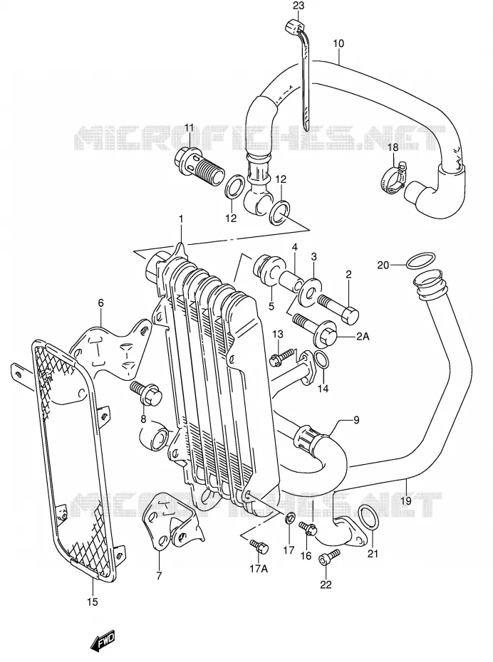 RADIATEUR D'HUILE Suzuki MOTO 650 DR 1996  DR650RSEUT(E4)
