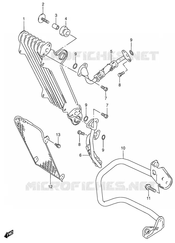 RADIATEUR D'HUILE Suzuki MOTO 650 DR 2003  DR650SEK3(E4)