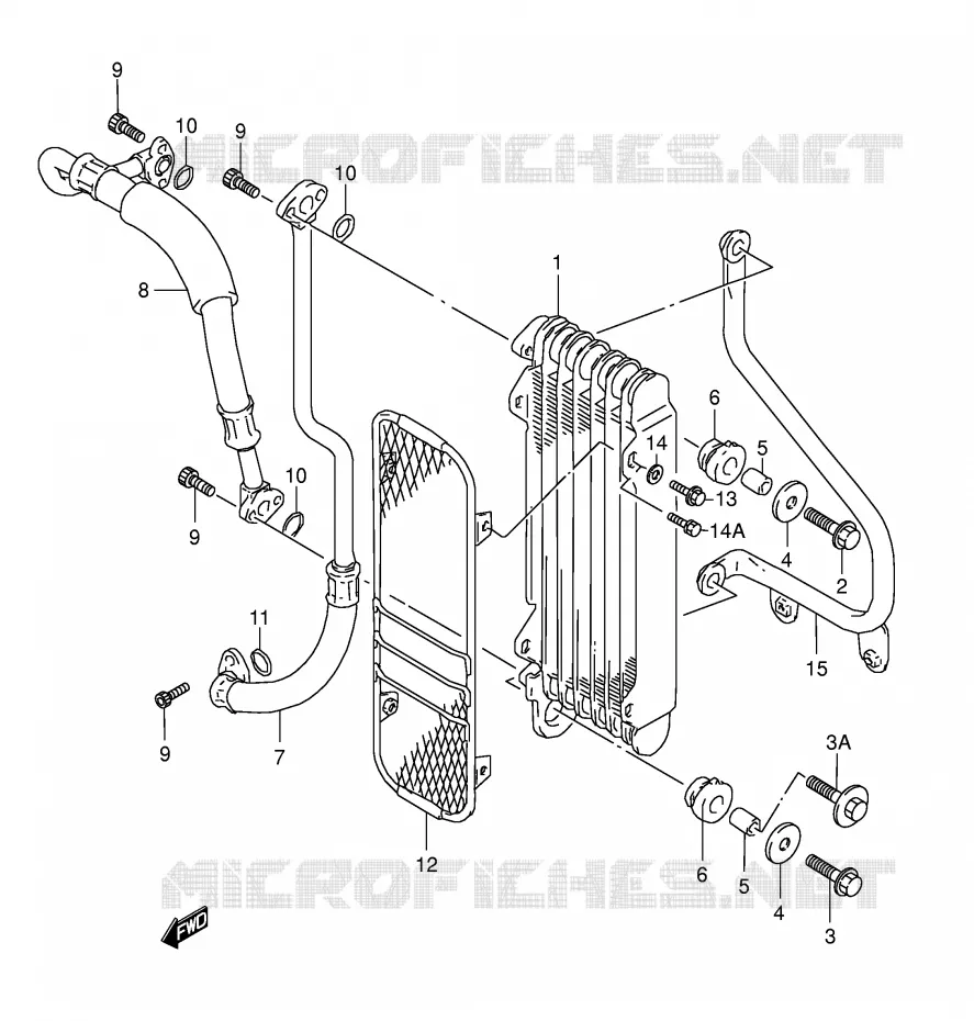 RADIATEUR D'HUILE Suzuki MOTO 800 DR 1996  DR800SUT