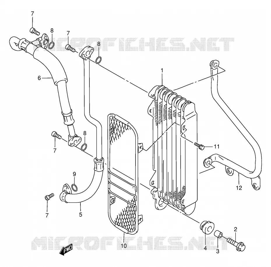 RADIATEUR D'HUILE Suzuki MOTO 800 DR 1997  DR800SUV