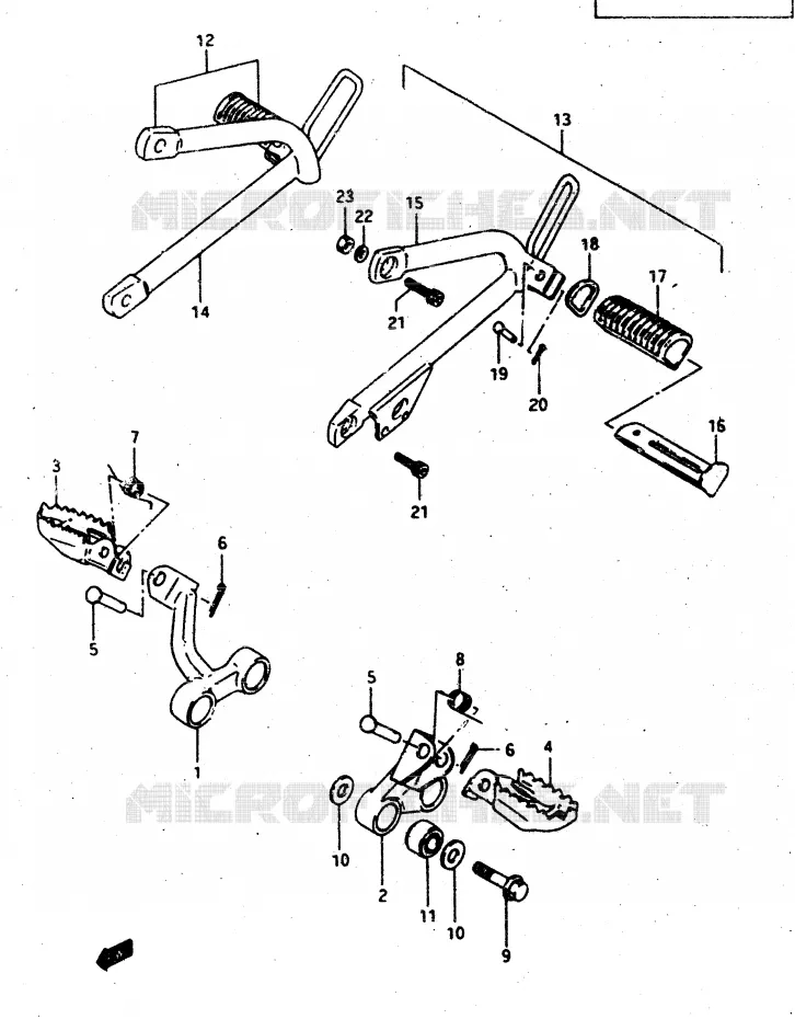 REPOSE PIED Suzuki MOTO 500 DR 1986  DR500RG(G/H/J)
