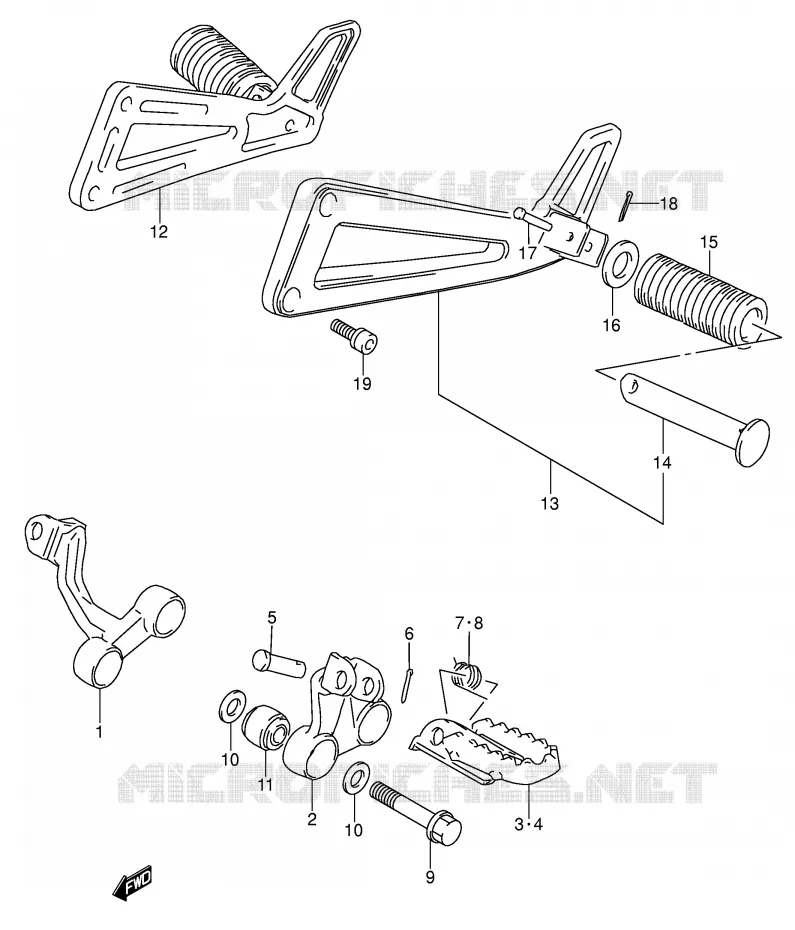 REPOSE PIED Suzuki MOTO 650 DR 1992  DR650RSEUN(E4)