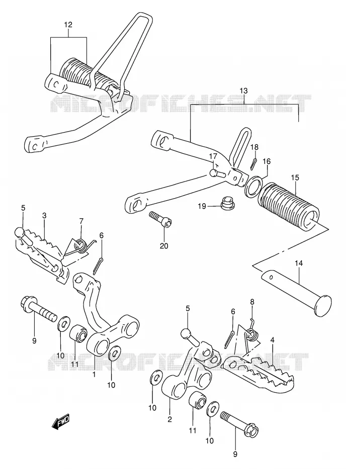 REPOSE PIED Suzuki MOTO 650 DR 1994  DR650REUR(E2)
