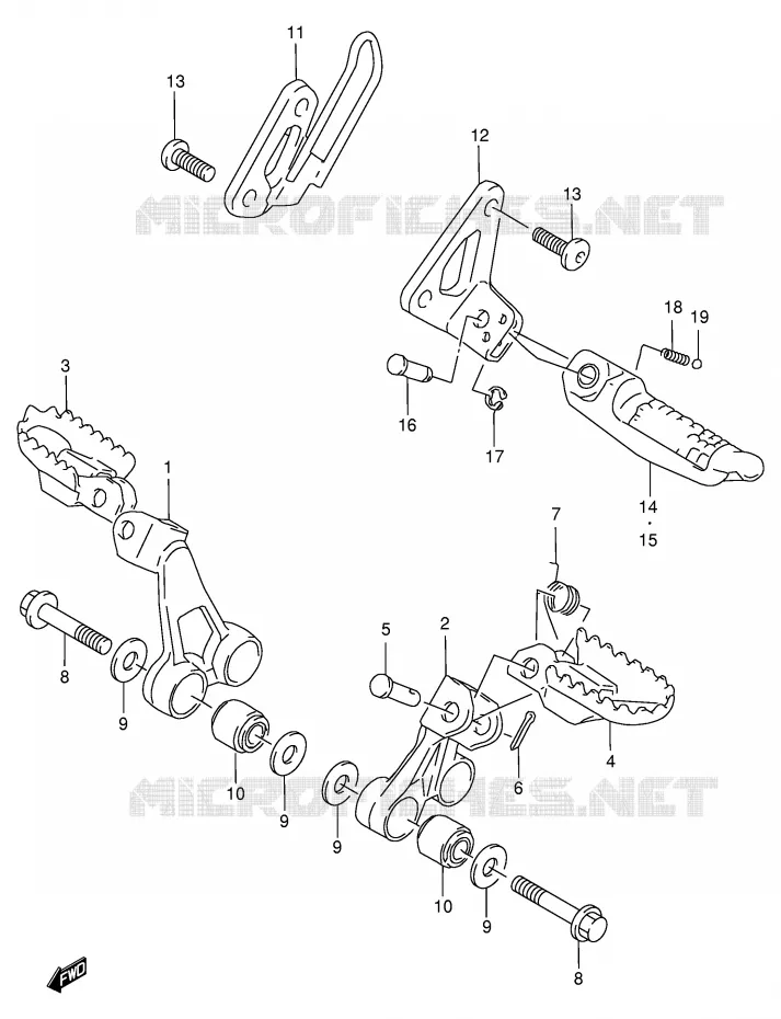 REPOSE PIED Suzuki MOTO 650 DR 1999  DR650SEX(E4)