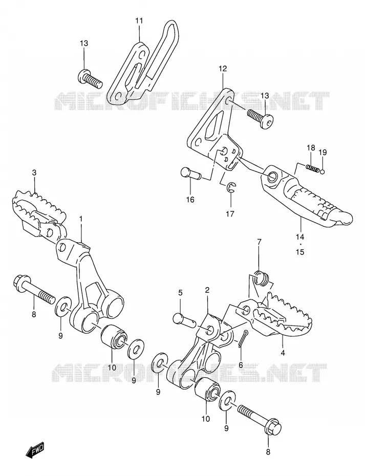 REPOSE PIED Suzuki MOTO 650 DR 2005  DR650SEK5(E4)