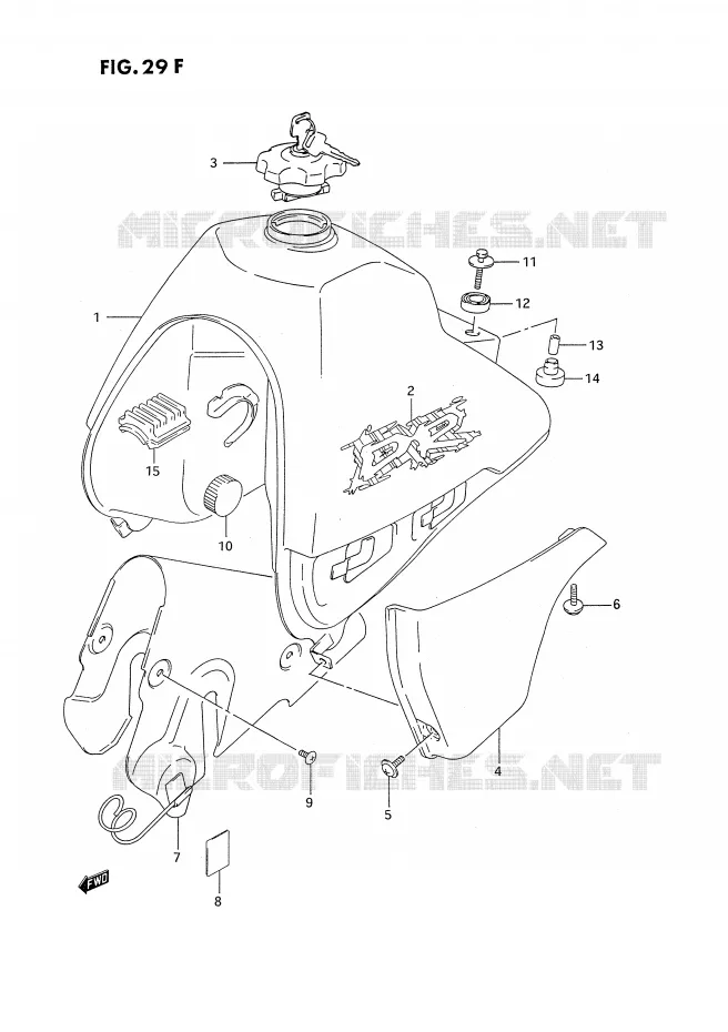 RESERVOIR D'ESSENCE (DR350SHR) Suzuki MOTO 350 DR 1994  DR350SR/SHR(E2)