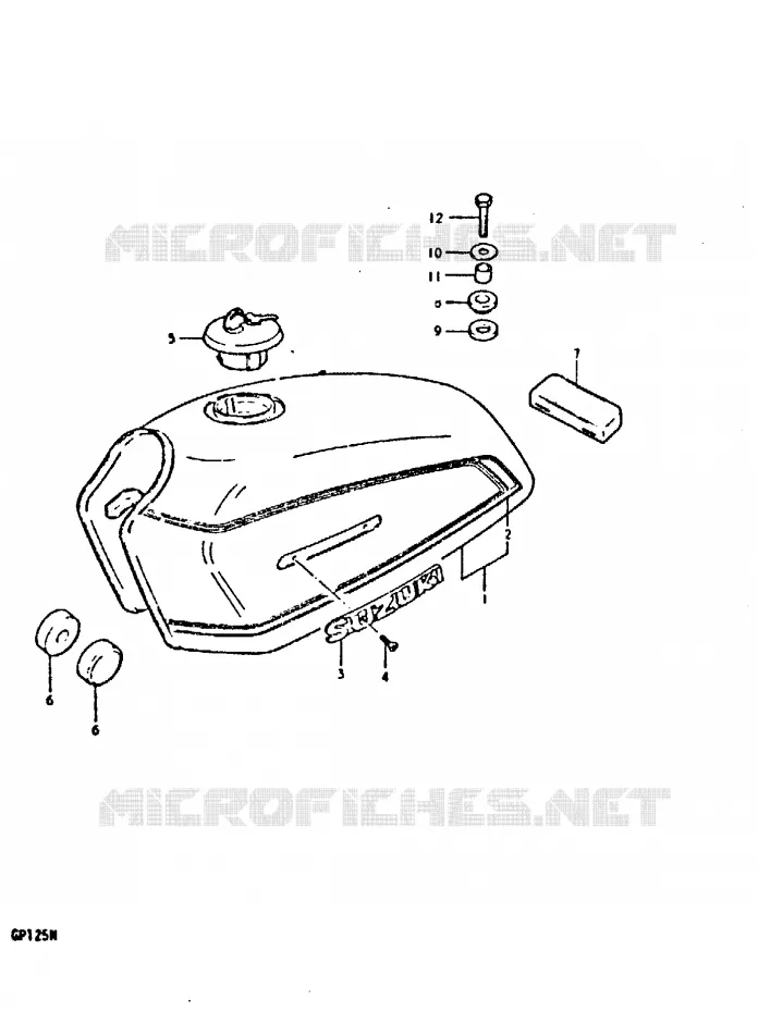 RESERVOIR D'ESSENCE (GP125UNE14) Suzuki MOTO 125 GP 1992  GP125N(C/N)