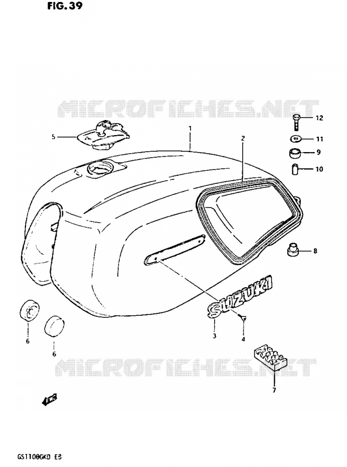 RESERVOIR D'ESSENCE (GS1100GK2/GKD) Suzuki MOTO 1100 GS-G 1982  GS1100GK2(Z/2/D)