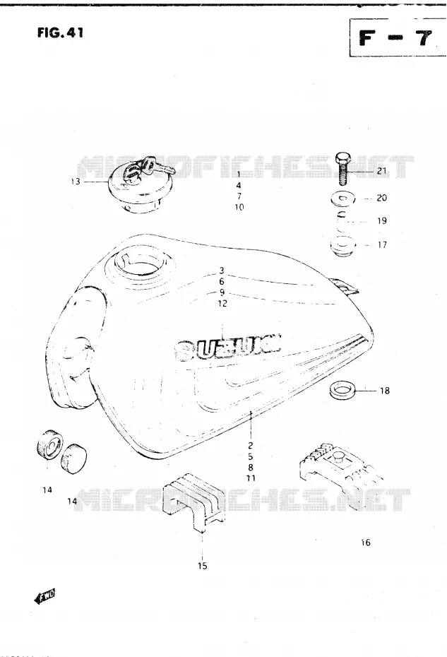 RESERVOIR D'ESSENCE (MODELE D) Suzuki MOTO 250 DR 1982  DR250SZ(E1)