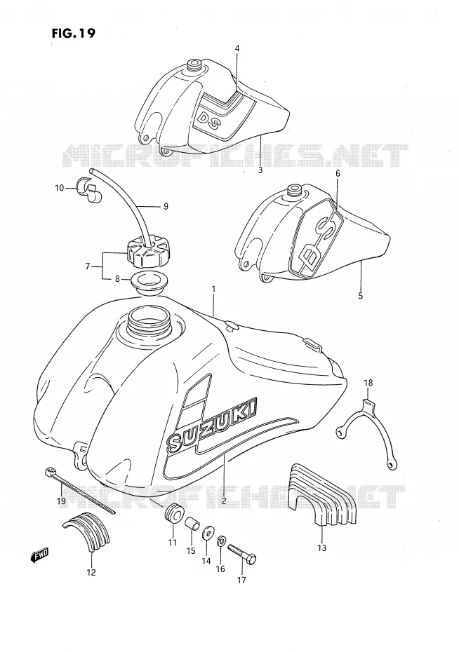RESERVOIR D'ESSENCE (MODELE F/G/H) Suzuki MOTO 80 DS 1987  DS80H(E3)