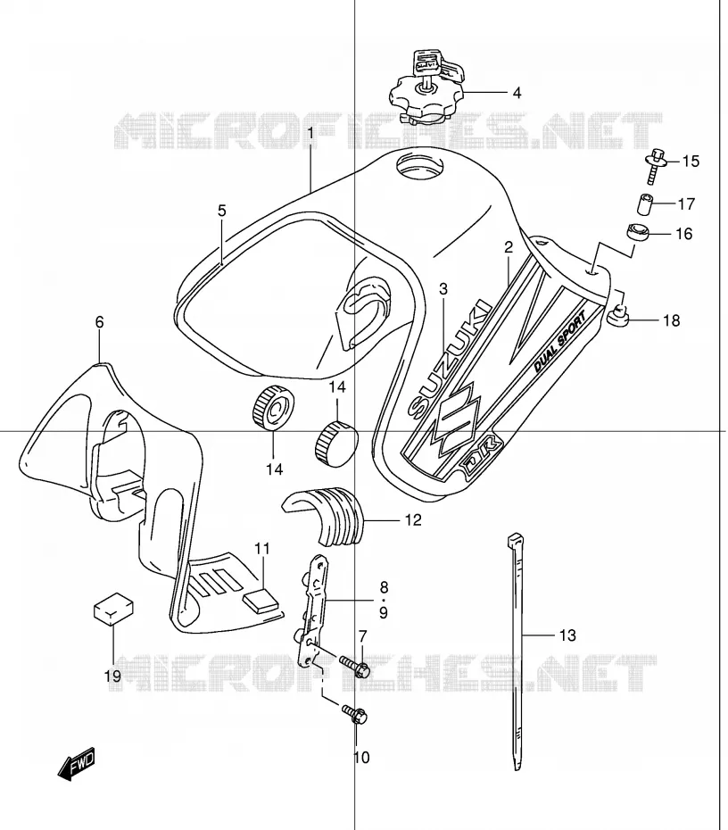 RESERVOIR D'ESSENCE (MODELE K2) Suzuki MOTO 650 DR 2004  DR650SEK4(E4)