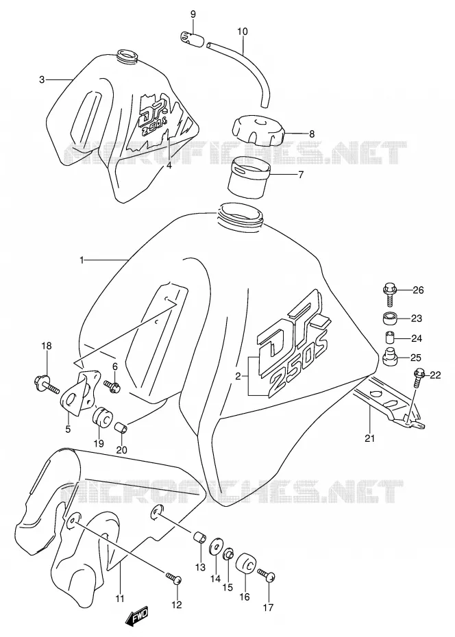 RESERVOIR D'ESSENCE (MODELE L/M) Suzuki MOTO 250 DR 1993  DR250SP(E24)