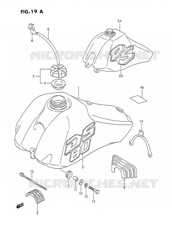 RESERVOIR D'ESSENCE (MODELE L/M) Suzuki MOTO 80 DS 1987  DS80H(E24)