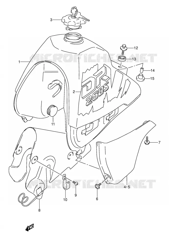 RESERVOIR D'ESSENCE (MODELE M E21) Suzuki MOTO 250 DR 1990  DR250SL(E24)