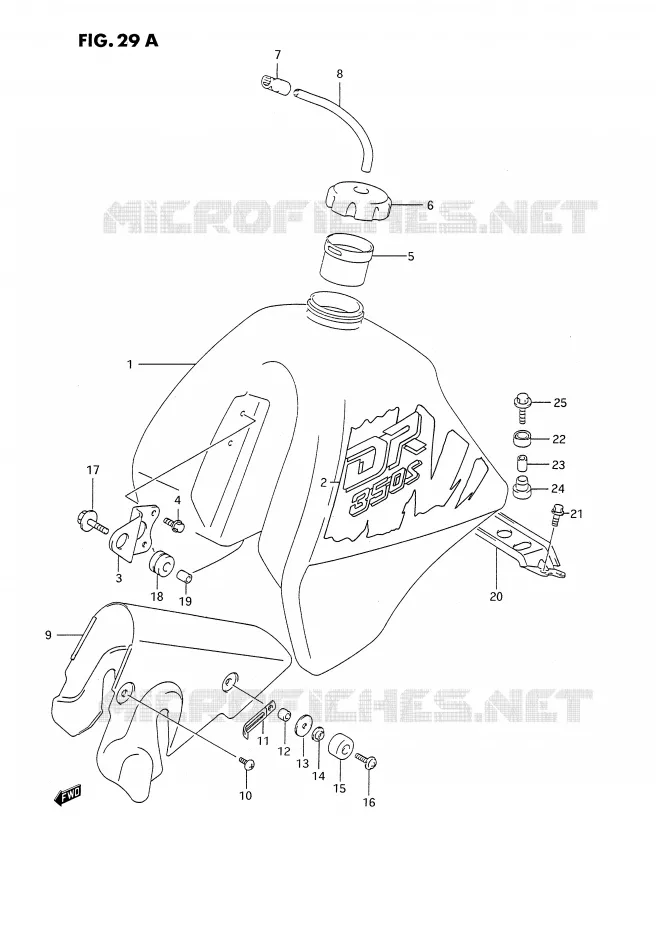 RESERVOIR D'ESSENCE (MODELE M E24) Suzuki MOTO 350 DR 1993  DR350SHP(E2)
