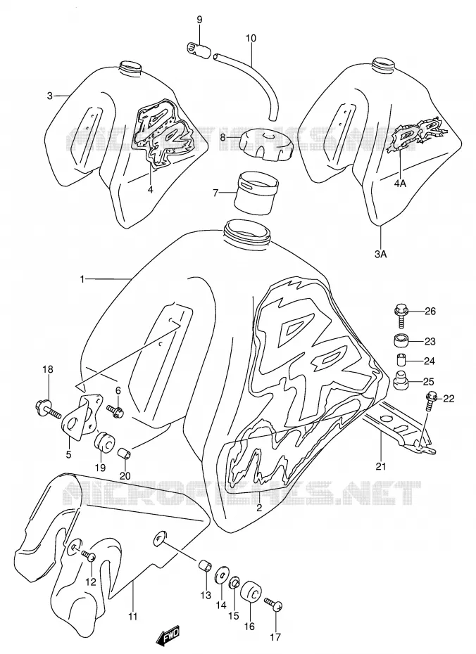 RESERVOIR D'ESSENCE (MODELE N/P/R E24) Suzuki MOTO 250 DR 1993  DR250SP(E24)