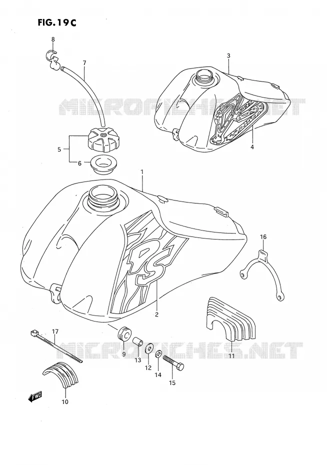 RESERVOIR D'ESSENCE (MODELE N/P) Suzuki MOTO 80 DS 1993  DS80P(E3)