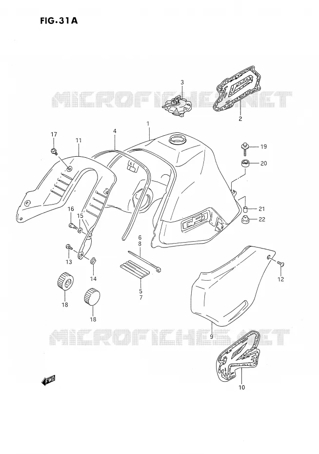 RESERVOIR D'ESSENCE (MODELE P) Suzuki MOTO 650 DR 1992  DR650RN(E4)