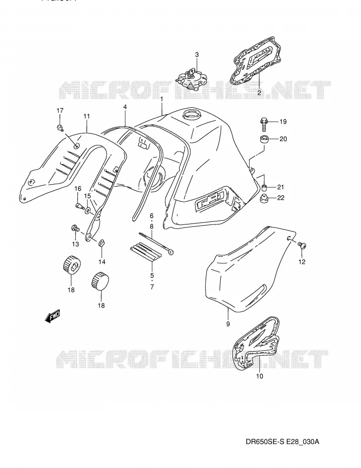 RESERVOIR D'ESSENCE (MODELE P) Suzuki MOTO 650 DR 1993  DR650SP(E28)