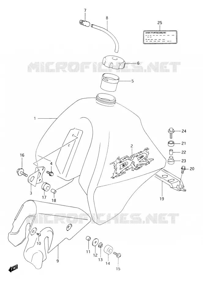 RESERVOIR D'ESSENCE (MODELE R) Suzuki MOTO 350 DR 1991  DR350M(E28)