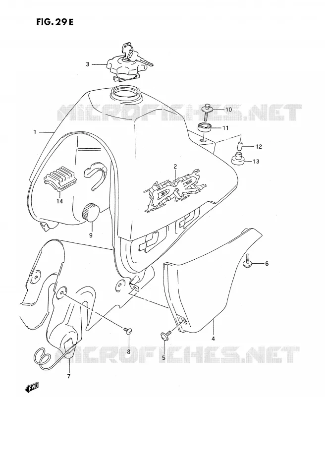 RESERVOIR D'ESSENCE (MODELE R) Suzuki MOTO 350 DR 1994  DR350SR/SHR(E2)